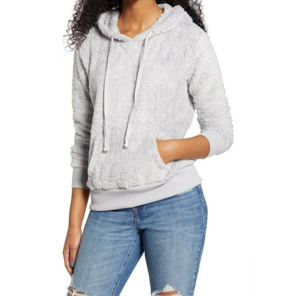 NWT  LOVE BY DESIGN GRAY COZY SOFT PLUSH HOODIE ~ - Picture 3 of 7